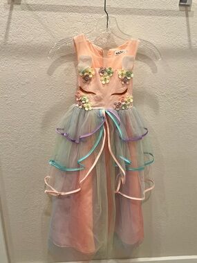 Pastel Peach Fairy Princess Costume Dress for Kids